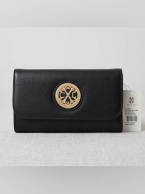 NWT CXL by Christian Lacroix Bali Caviar Small Clutch Wristlet - Black